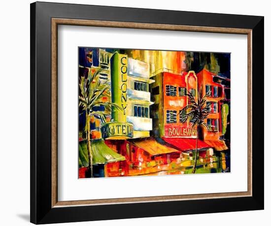 The South Beach Strip-Diane Millsap-Framed Premium Giclee Print