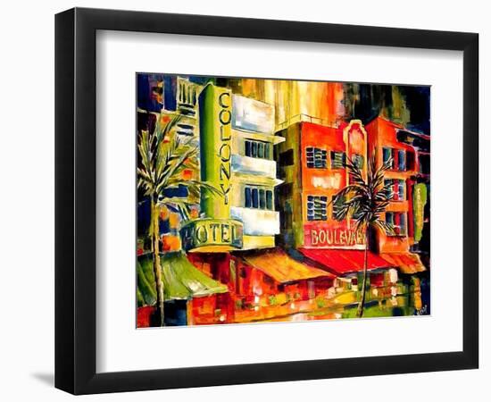 The South Beach Strip-Diane Millsap-Framed Premium Giclee Print