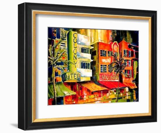 The South Beach Strip-Diane Millsap-Framed Premium Giclee Print