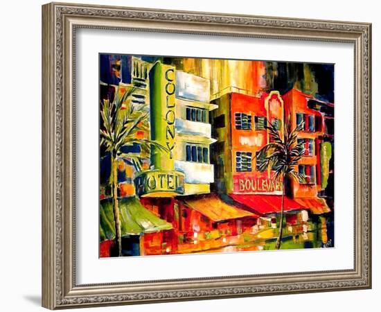 The South Beach Strip-Diane Millsap-Framed Art Print