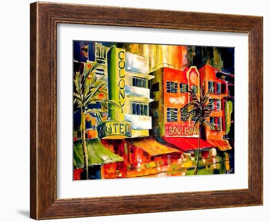 The South Beach Strip-Diane Millsap-Framed Art Print