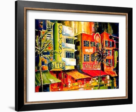 The South Beach Strip-Diane Millsap-Framed Art Print