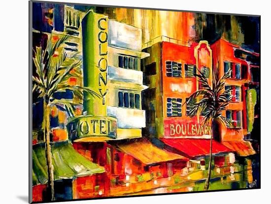 The South Beach Strip-Diane Millsap-Mounted Art Print