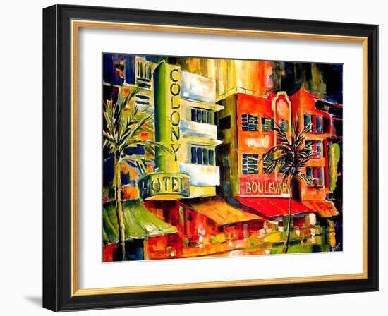 The South Beach Strip-Diane Millsap-Framed Art Print