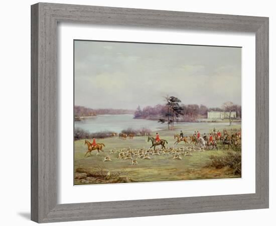 The South Cheshire Hunt in Combermere Park, 1904-Godfrey Douglas Giles-Framed Giclee Print