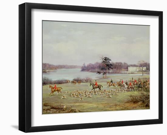 The South Cheshire Hunt in Combermere Park, 1904-Godfrey Douglas Giles-Framed Giclee Print