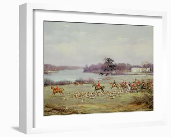 The South Cheshire Hunt in Combermere Park, 1904-Godfrey Douglas Giles-Framed Giclee Print