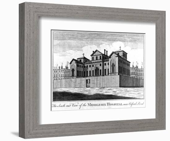 The South East View of the Middlesex Hospital, 1745-Haynes King-Framed Giclee Print