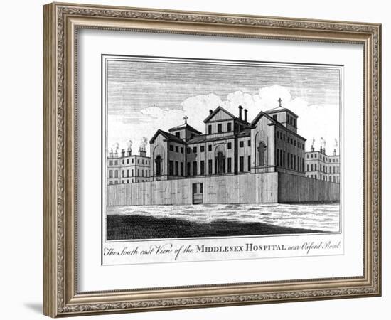 The South East View of the Middlesex Hospital, 1745-Haynes King-Framed Giclee Print