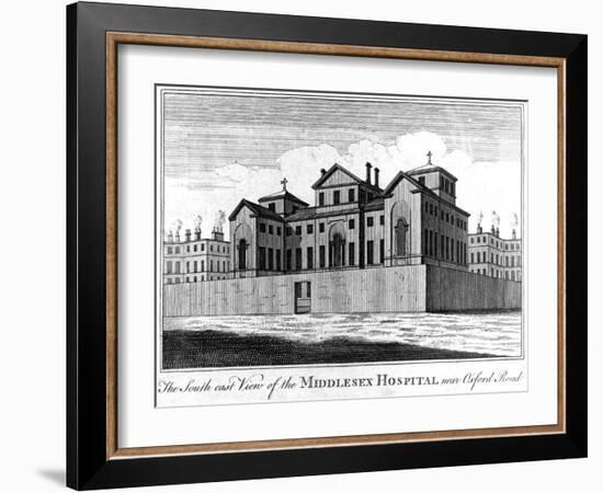 The South East View of the Middlesex Hospital, 1745-Haynes King-Framed Giclee Print