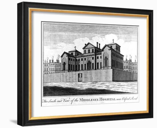 The South East View of the Middlesex Hospital, 1745-Haynes King-Framed Giclee Print