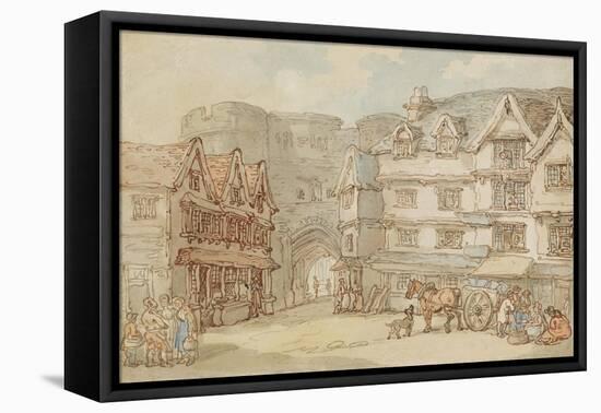 The South Gate, Exeter, C.1810-Thomas Rowlandson-Framed Premier Image Canvas