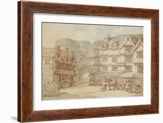 The South Gate, Exeter, C.1810-Thomas Rowlandson-Framed Giclee Print