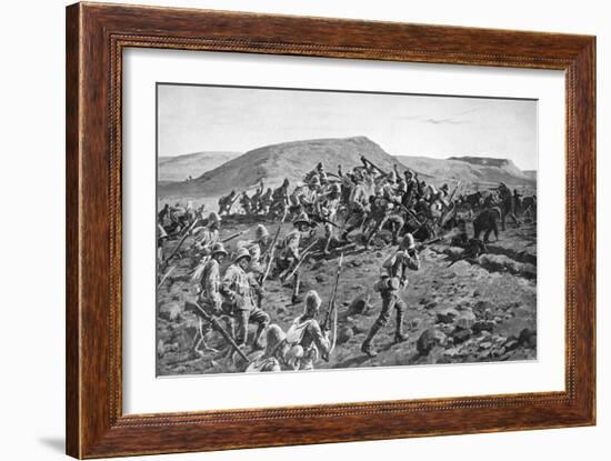 The South Lancashires Storming the Boer Trenches at Pieters Hill, Natal, 1900-William Barnes Wollen-Framed Giclee Print