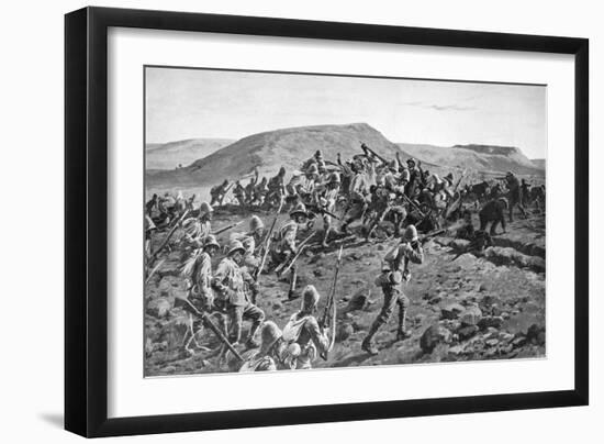 The South Lancashires Storming the Boer Trenches at Pieters Hill, Natal, 1900-William Barnes Wollen-Framed Giclee Print