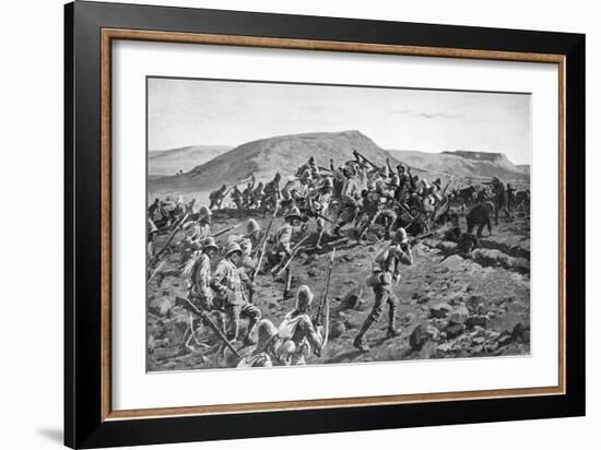 The South Lancashires Storming the Boer Trenches at Pieters Hill, Natal, 1900-William Barnes Wollen-Framed Giclee Print