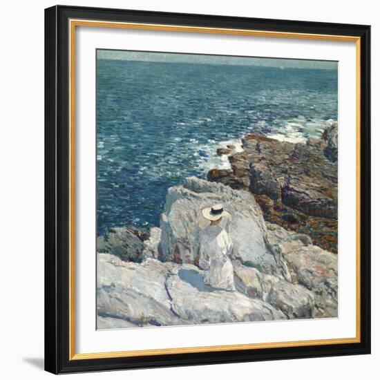 The South Ledges, Appledore-Frederick Childe Hassam-Framed Art Print