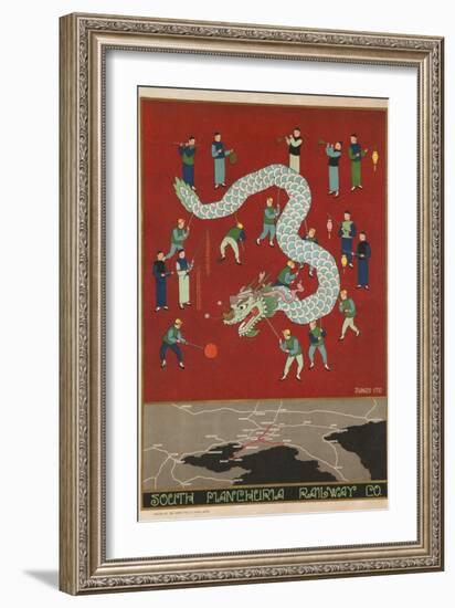 The South Manchuria Railway Travel Poster Dragon Float-null-Framed Giclee Print