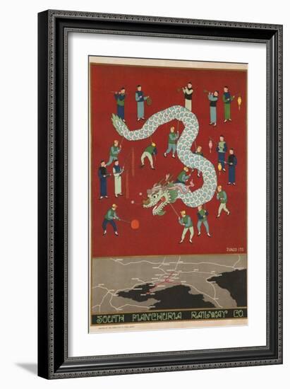 The South Manchuria Railway Travel Poster Dragon Float-null-Framed Giclee Print