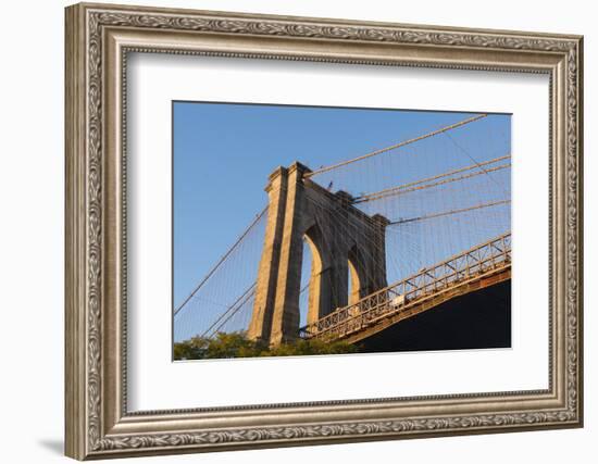 The south tower of the iconic Brooklyn Bridge, New York City, New York-Greg Probst-Framed Photographic Print