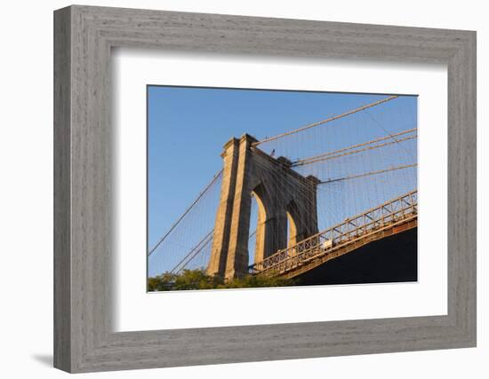 The south tower of the iconic Brooklyn Bridge, New York City, New York-Greg Probst-Framed Photographic Print