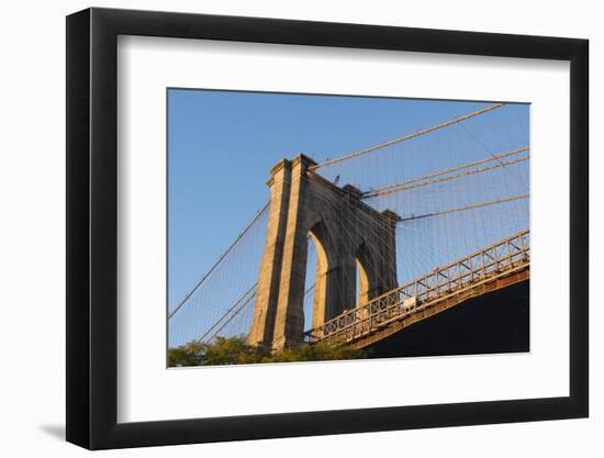 The south tower of the iconic Brooklyn Bridge, New York City, New York-Greg Probst-Framed Photographic Print