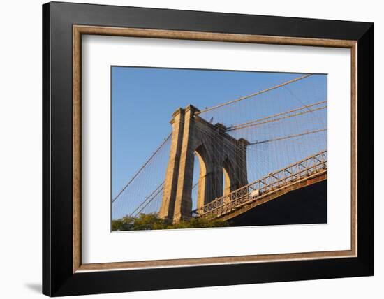 The south tower of the iconic Brooklyn Bridge, New York City, New York-Greg Probst-Framed Photographic Print