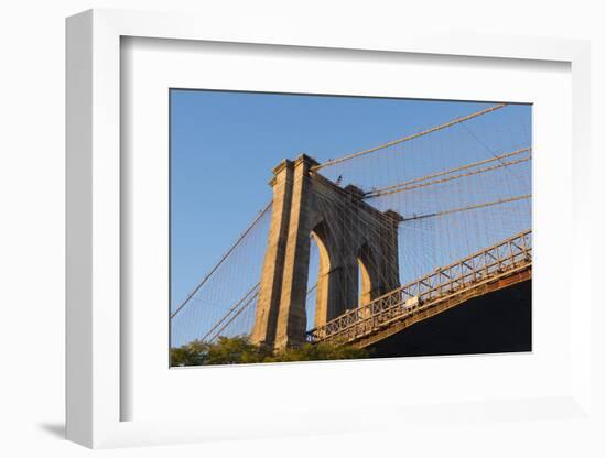 The south tower of the iconic Brooklyn Bridge, New York City, New York-Greg Probst-Framed Photographic Print