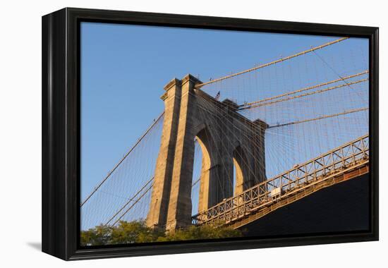 The south tower of the iconic Brooklyn Bridge, New York City, New York-Greg Probst-Framed Premier Image Canvas