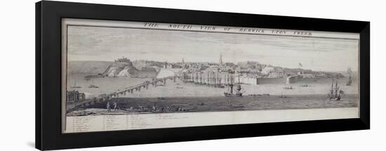 The South View of Berwick Upon Tweed, C.1743-45 (Pen and Ink and Wash on Paper)-Nathaniel Buck-Framed Giclee Print