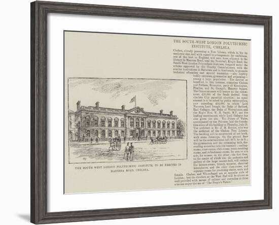 The South West London Polytechnic Institute, to Be Erected in Manresa Road, Chelsea-Frank Watkins-Framed Giclee Print