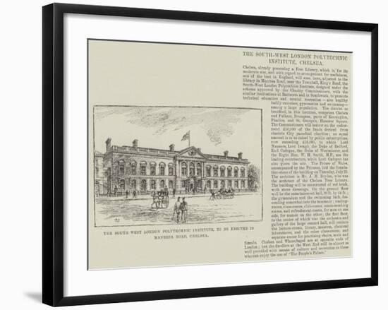 The South West London Polytechnic Institute, to Be Erected in Manresa Road, Chelsea-Frank Watkins-Framed Giclee Print