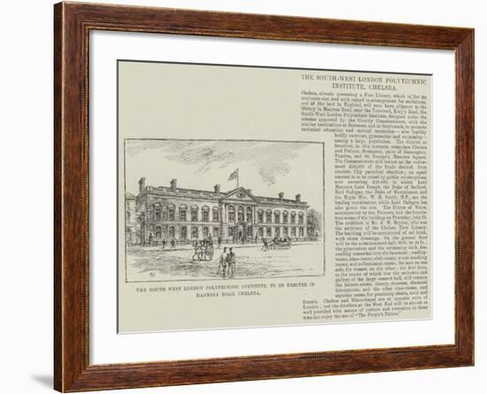 The South West London Polytechnic Institute, to Be Erected in Manresa Road, Chelsea-Frank Watkins-Framed Giclee Print