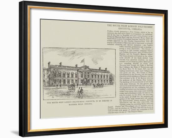 The South West London Polytechnic Institute, to Be Erected in Manresa Road, Chelsea-Frank Watkins-Framed Giclee Print