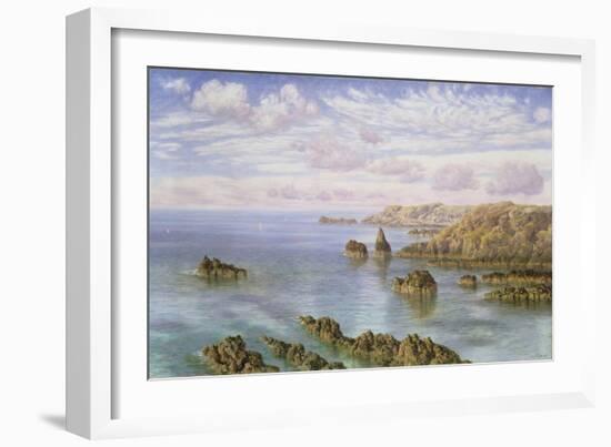 The Southern Coast of Guernsey, 1875 (W/C on Paper)-John Brett-Framed Giclee Print