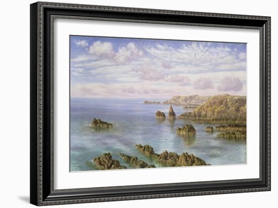 The Southern Coast of Guernsey, 1875 (W/C on Paper)-John Brett-Framed Giclee Print