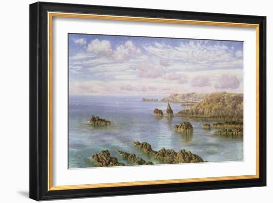 The Southern Coast of Guernsey, 1875 (W/C on Paper)-John Brett-Framed Giclee Print