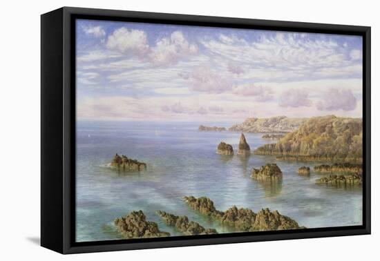 The Southern Coast of Guernsey, 1875 (W/C on Paper)-John Brett-Framed Premier Image Canvas