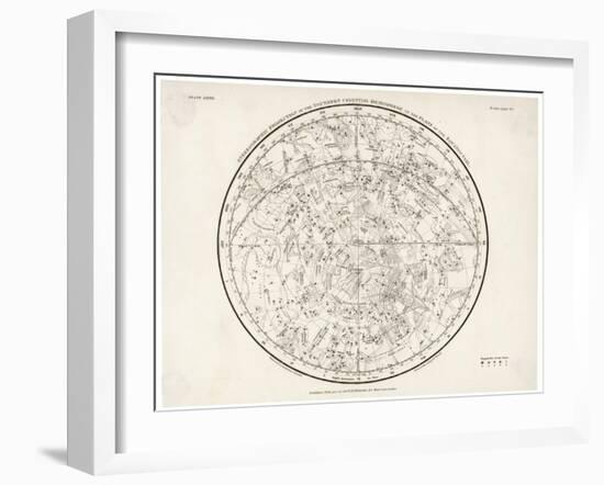 The Southern Hemisphere with Its Zodiac Signs-null-Framed Art Print