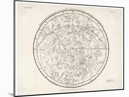The Southern Hemisphere with Its Zodiac Signs-null-Mounted Art Print