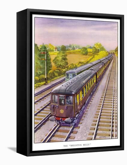 The Southern Railway's Electric Pullman Express the "Brighton Belle" Between London and Brighton-R.m. Clark-Framed Stretched Canvas