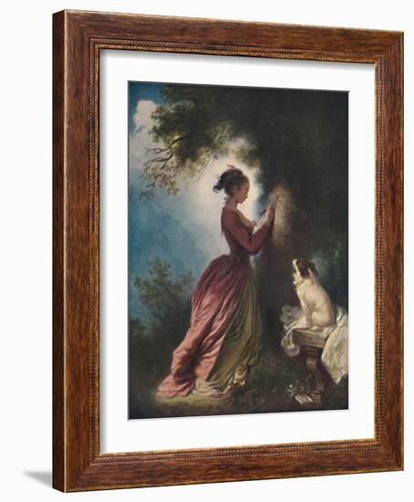 'The Souvenir (Le chiffre d'amour)', c1775-80, (1911)-Jean-Honore Fragonard-Framed Giclee Print