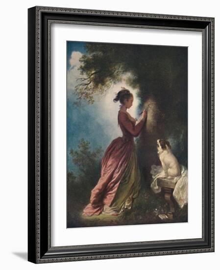 'The Souvenir (Le chiffre d'amour)', c1775-80, (1911)-Jean-Honore Fragonard-Framed Giclee Print