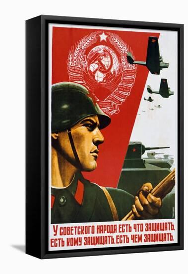 The Soviet People Know How to Defend, 1937-null-Framed Premier Image Canvas