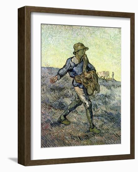 The Sower (After Millet) 1890-Vincent van Gogh-Framed Giclee Print