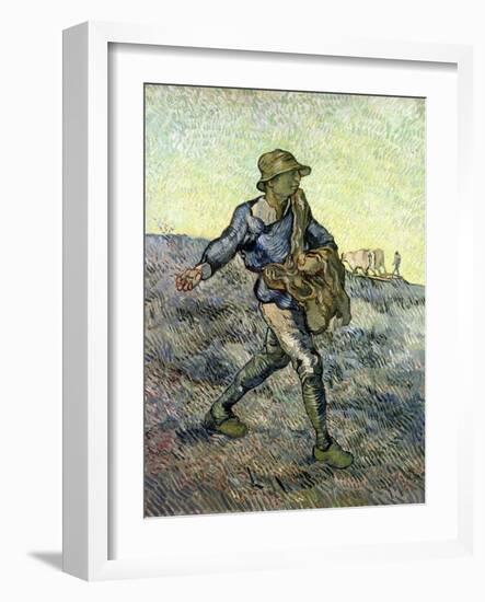 The Sower (After Millet) 1890-Vincent van Gogh-Framed Giclee Print