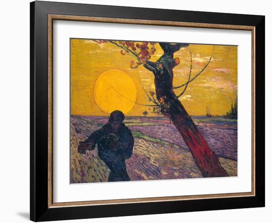 The Sower at Sunset, 1888-Vincent van Gogh-Framed Premium Giclee Print