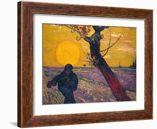 The Sower at Sunset, 1888-Vincent van Gogh-Framed Giclee Print