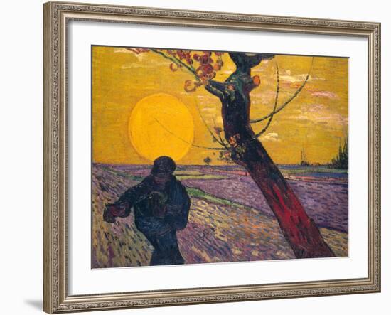 The Sower at Sunset, 1888-Vincent van Gogh-Framed Giclee Print