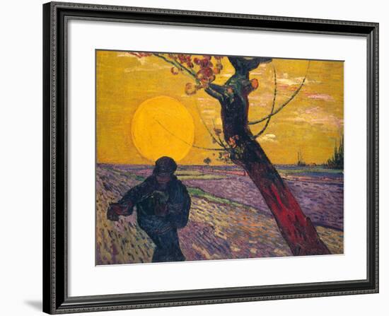 The Sower at Sunset, 1888-Vincent van Gogh-Framed Giclee Print